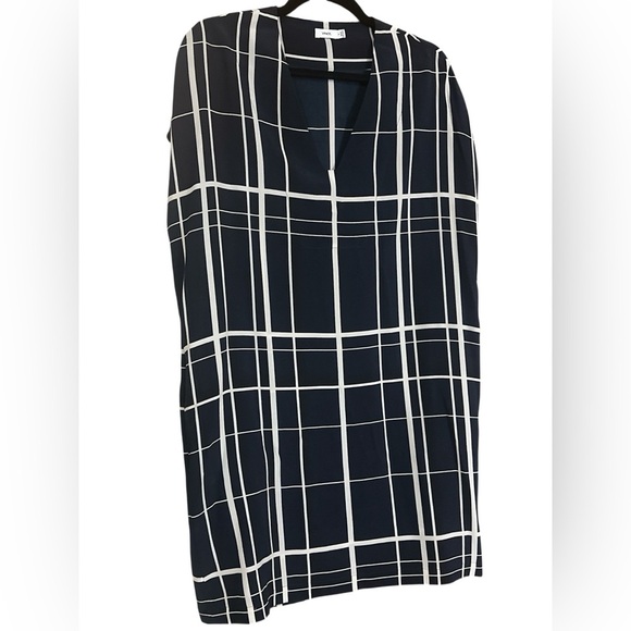Vince Navy and White Grid Pattern dress - Picture 2 of 6